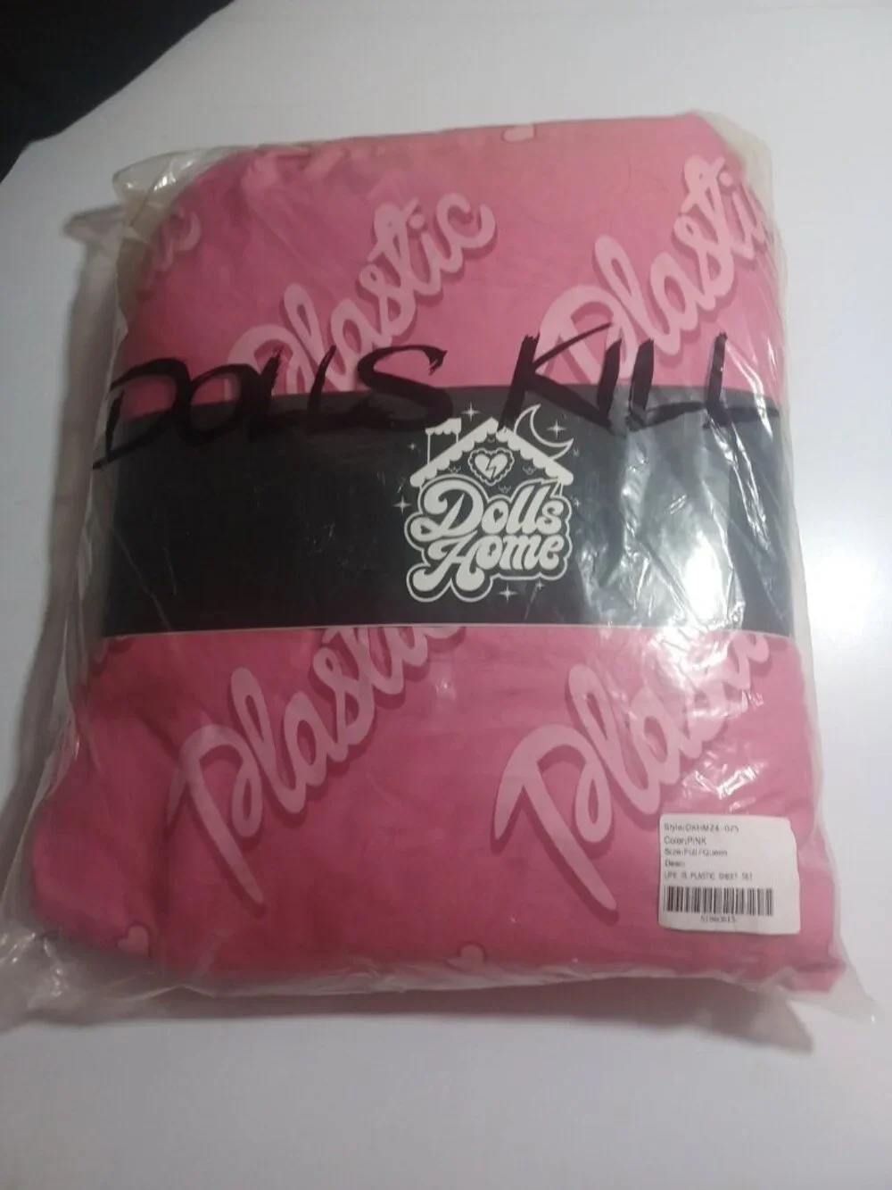 Doll Home by Dolls Kill Diva Dynasty Sheet Life Is Plastic Barbie Set Full/Queen